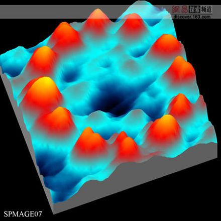 用扫描隧道显微镜拍摄到的图像